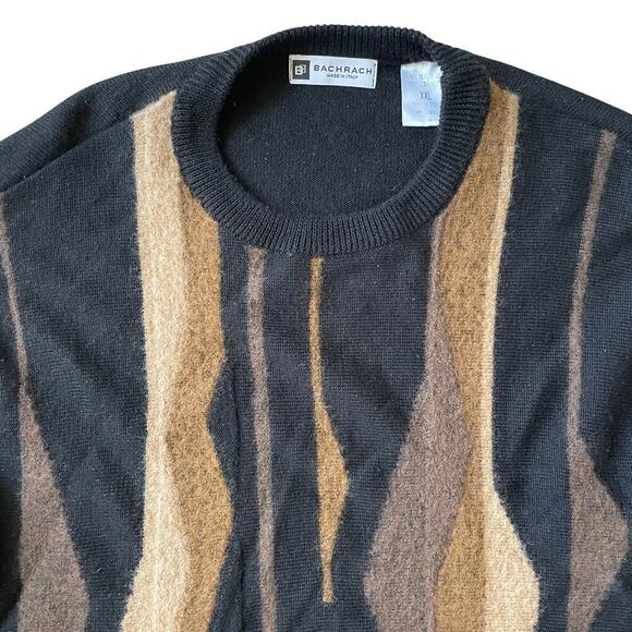 Vintage Bachrach Coogi Style Sweater | US Large, Wool Blend, Italy, 90s Abstract - Picture 2 of 6
